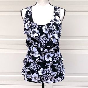 White House | Black Market ruffled front sleeveless top.